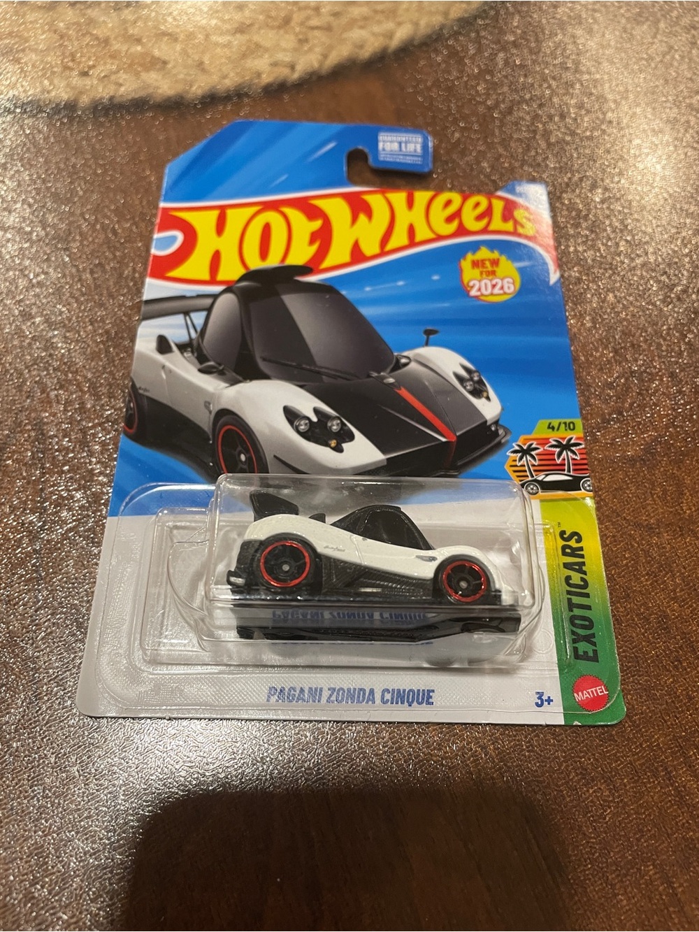 2026 HOT WHEELS PAGANI ZONDA CINQUE EXOTICARS 4/10 WHITE “TOONED” NEW FOR 2026